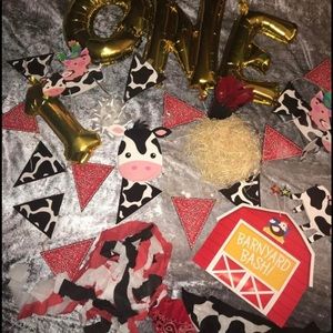 Cowboy/farm animals birthday party decor/supplies